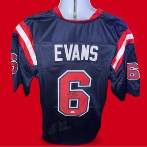 🏈SIGNED(1) Zach Evans Ole Miss college football Jersey #6. JSA certified Size XL